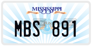 MBS891  license plate in MS