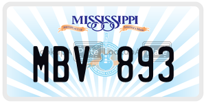 MBV893  license plate in MS