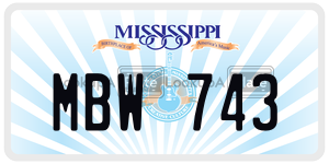 MBW743 license plate in Mississippi