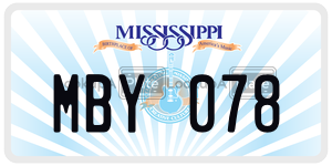MBY078  license plate in MS