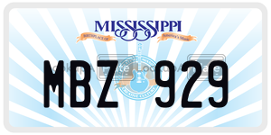 MBZ929  license plate in MS
