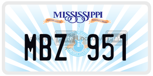 MBZ951  license plate in MS