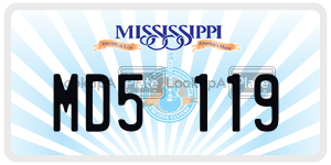 MD5119  license plate in MS