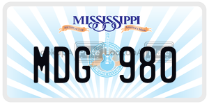 MDG980  license plate in MS