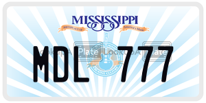 MDL777  license plate in MS