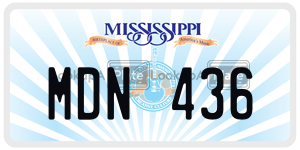 MDN436  license plate in MS