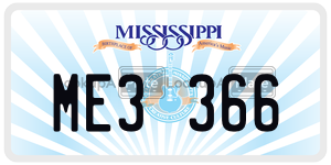 ME3366  license plate in MS