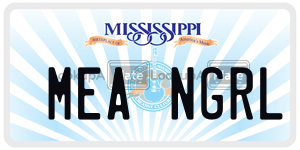 MEANGRL  license plate in MS