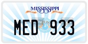 MED933  license plate in MS