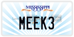 MEEK3  license plate in MS