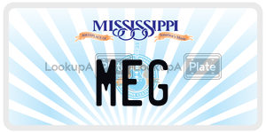 MEG  license plate in MS
