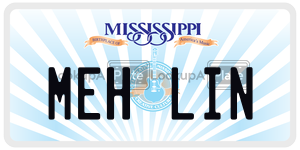 MEHLIN  license plate in MS