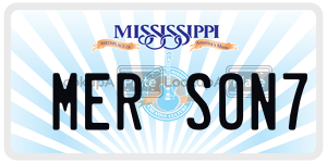 MERSON7  license plate in MS