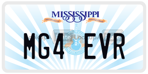 MG4EVR license plate in Mississippi