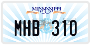 MHB310  license plate in MS