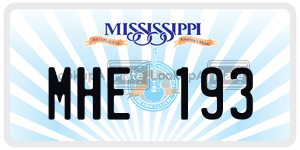 MHE193 license plate in Mississippi