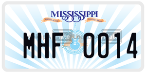 MHF0014 license plate in Mississippi