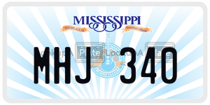 MHJ340  license plate in MS