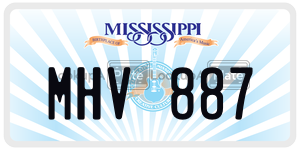 MHV887  license plate in MS