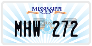 MHW272 license plate in Mississippi