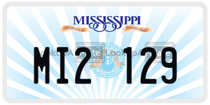 MI2129  license plate in MS