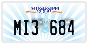 MI3684  license plate in MS