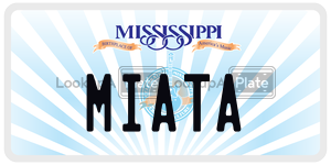 MIATA  license plate in MS