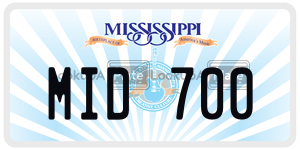 MID700  license plate in MS