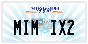 MIMIX2  license plate in MS