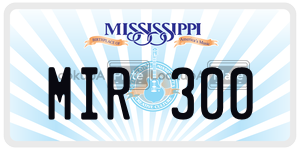 MIR300 license plate in Mississippi