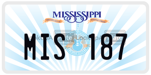 MIS187  license plate in MS