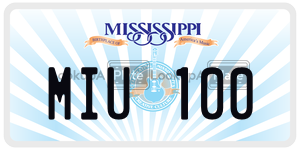 MIU100  license plate in MS