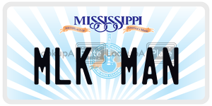 MLKMAN  license plate in MS