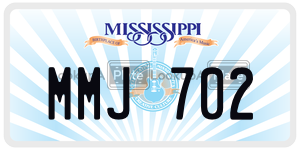 MMJ702  license plate in MS