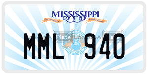 MML940  license plate in MS