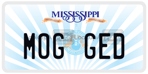 MOGGED  license plate in MS