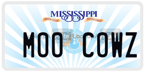 MOOCOWZ  license plate in MS