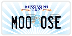 MOOOSE  license plate in MS