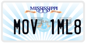 MOV1ML8  license plate in MS