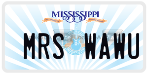 MRSWAWU  license plate in MS