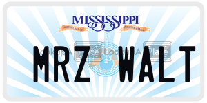 MRZWALT  license plate in MS
