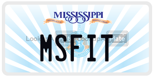 MSFIT  license plate in MS