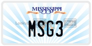 MSG3  license plate in MS
