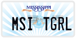 MSITGRL  license plate in MS