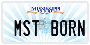 MSTBORN license plate in Mississippi