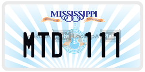 MTD111  license plate in MS