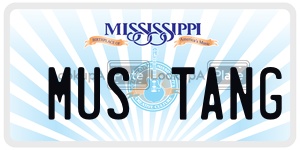 MUSTANG license plate in Mississippi
