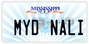MYDNALI  license plate in MS