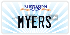 MYERS  license plate in MS