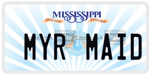 MYRMAID  license plate in MS